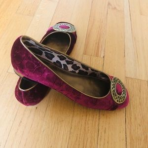 Coach Burgundy flats
